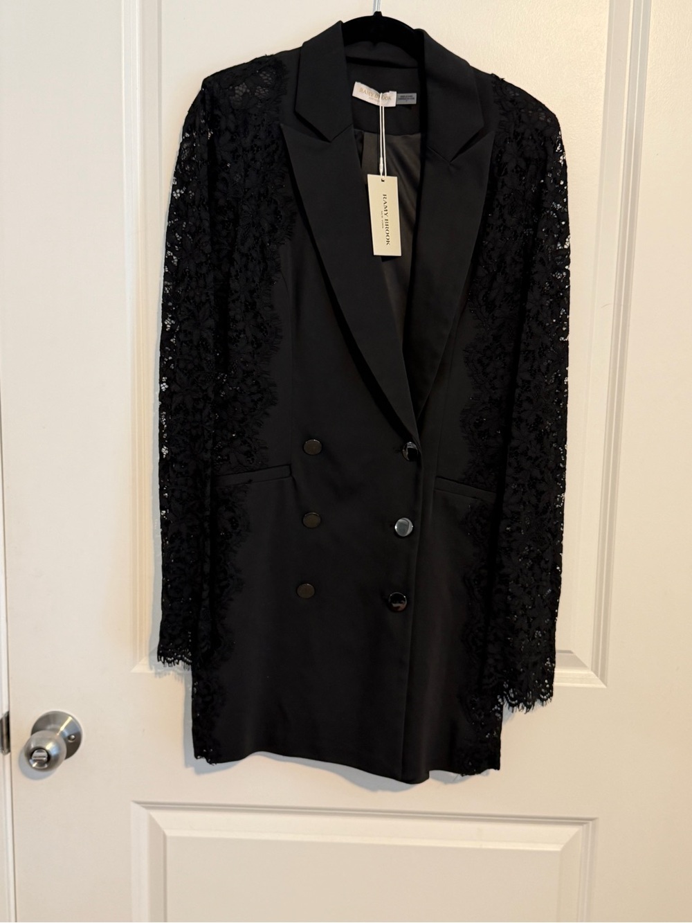 Ramy Brook NWT Black Lace Double Breasted Blazer Mini Dress Size 4
